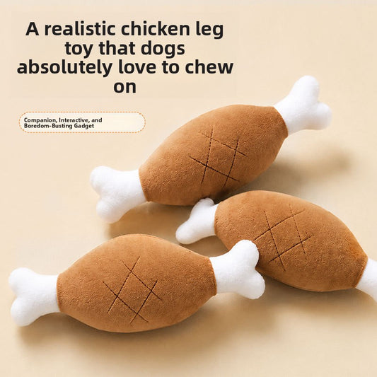 Plush Squeaky Chicken Leg Dog Toy